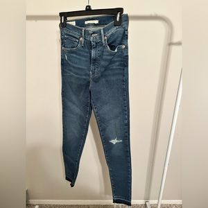 Mile high skinny jeans raw hem